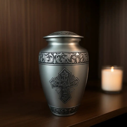 Silver Grace Cross Urn