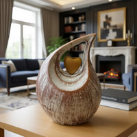 White and Gold Teardrop Urn