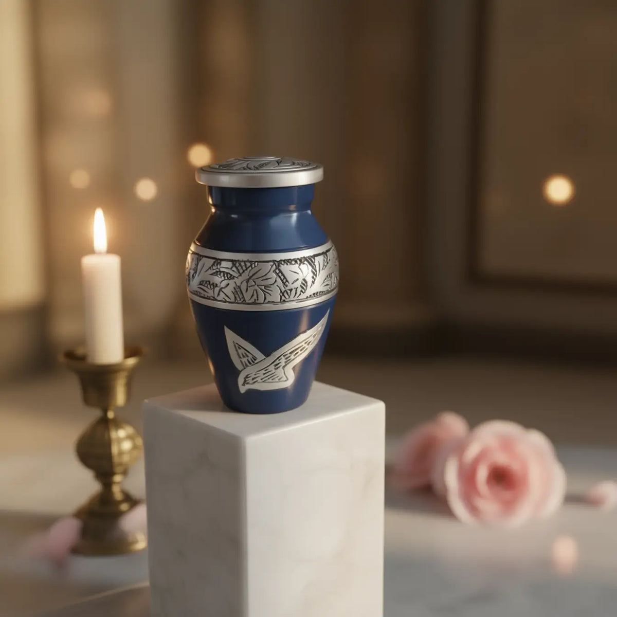Celestial Flight Sapphire Blue Keepsake Urn