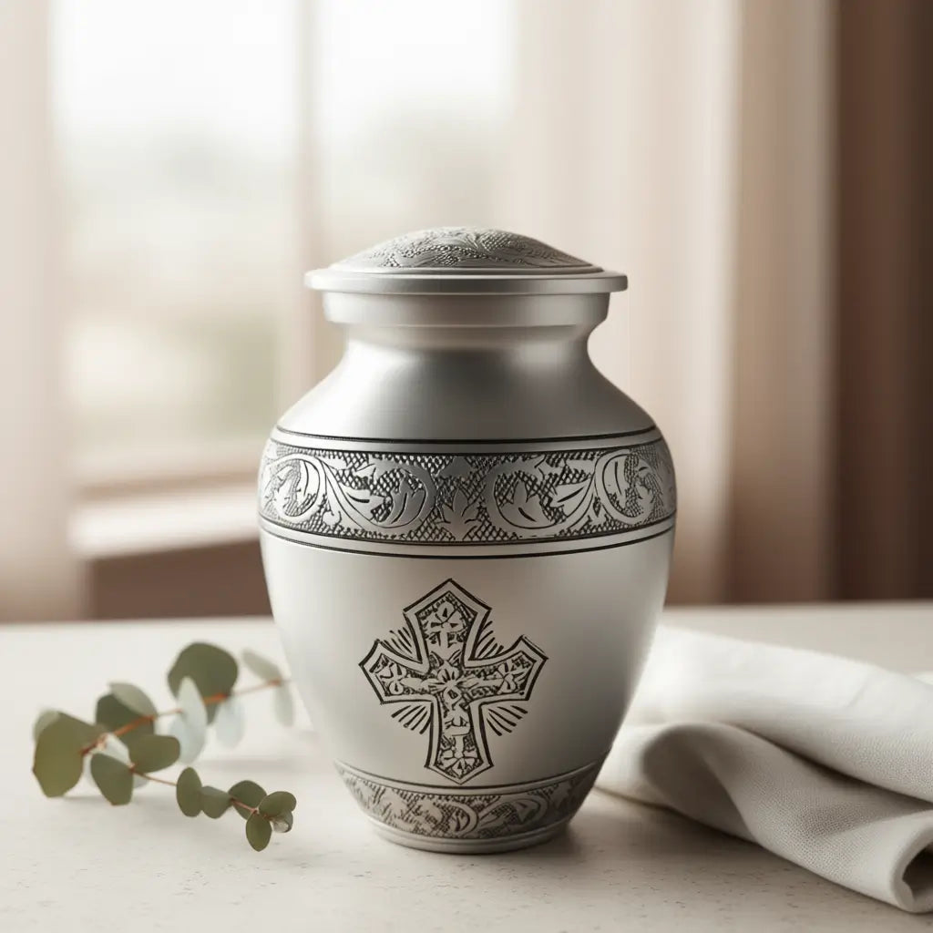 Silver Grace Cross Child Urn