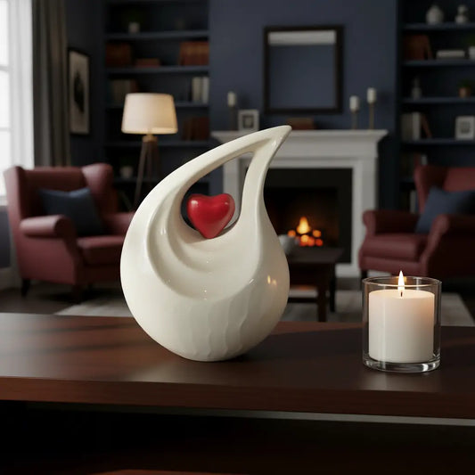 White Devotion Teardrop Urn