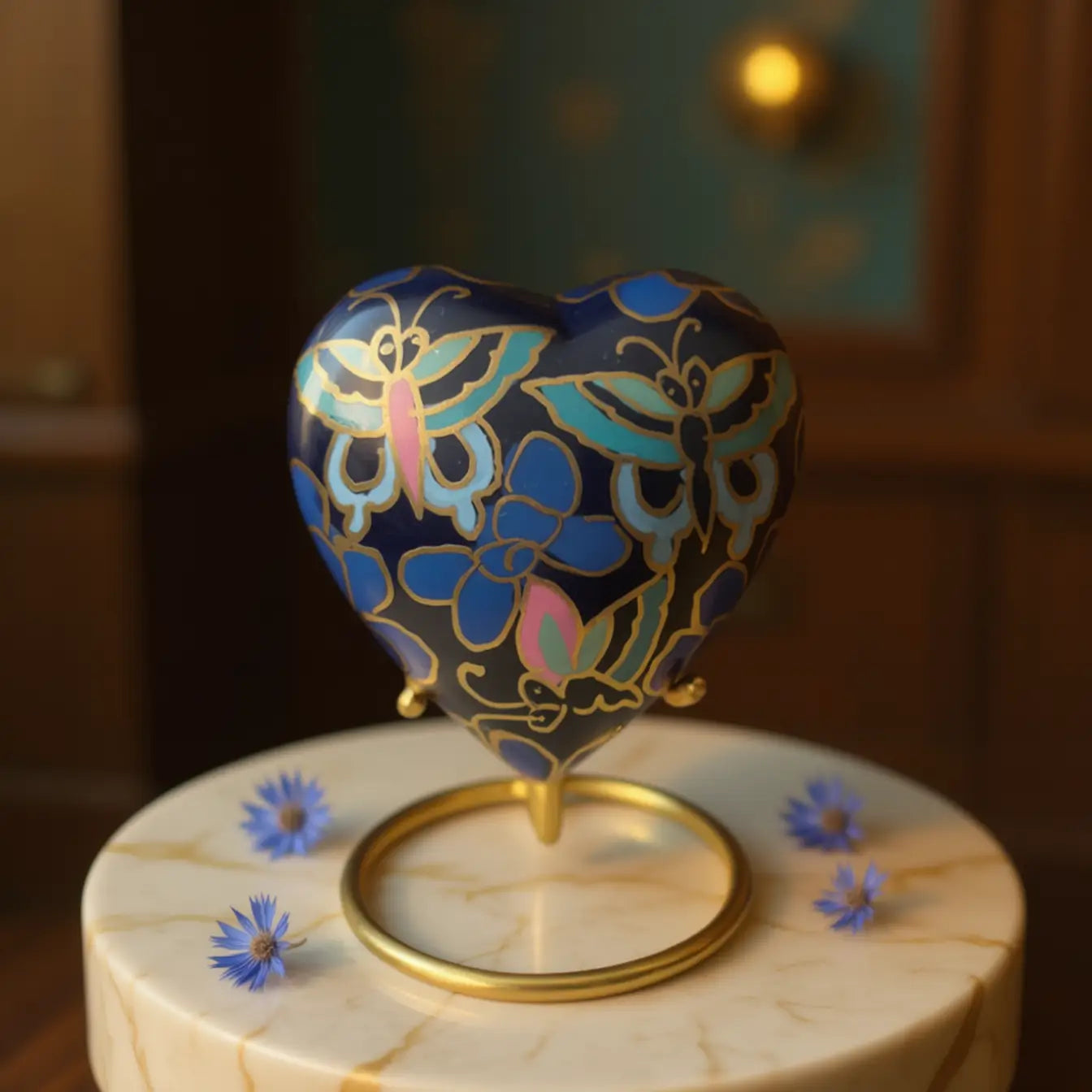 Butterfly Whispers Heart Keepsake Urn