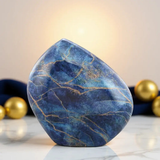 Mountain Rock Urn - Blue Marble