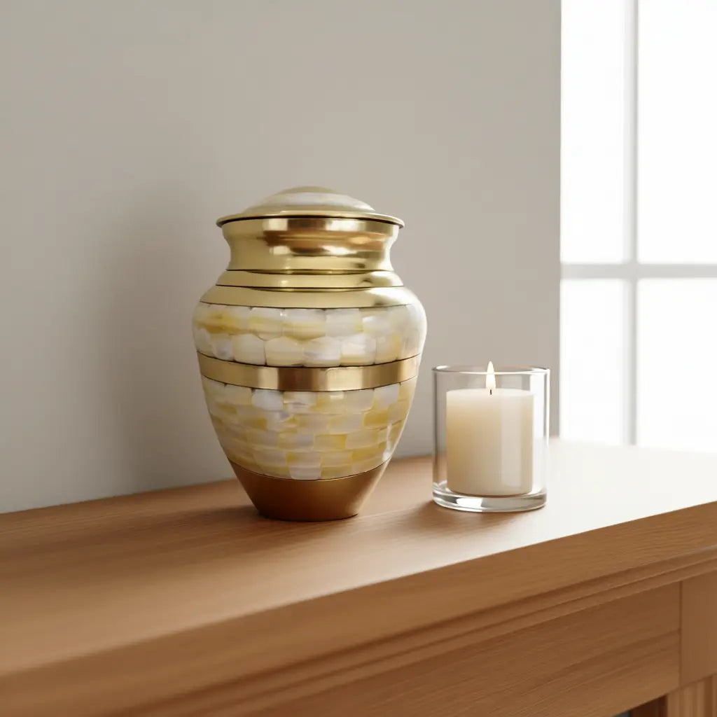 Golden Pearl Child Urn