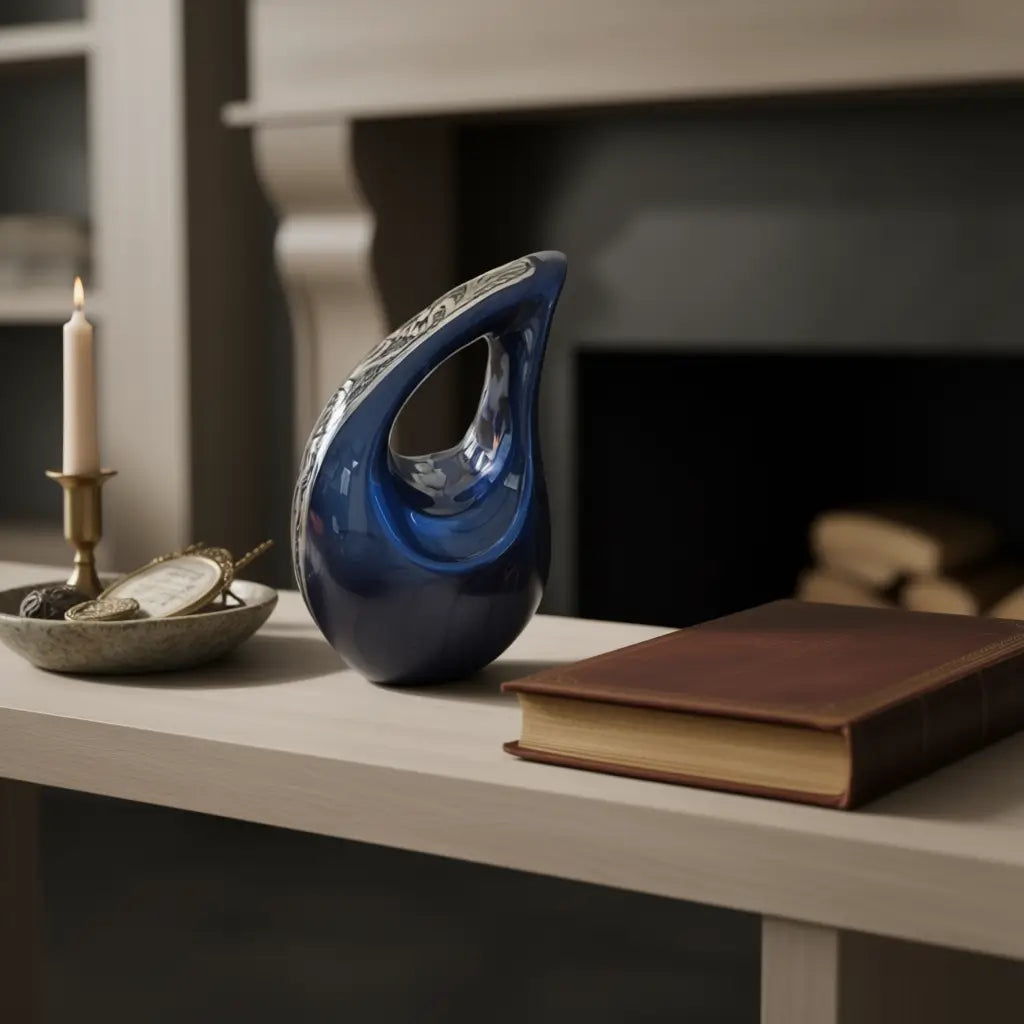 Blue Tranquillity Teardrop Keepsake Urn