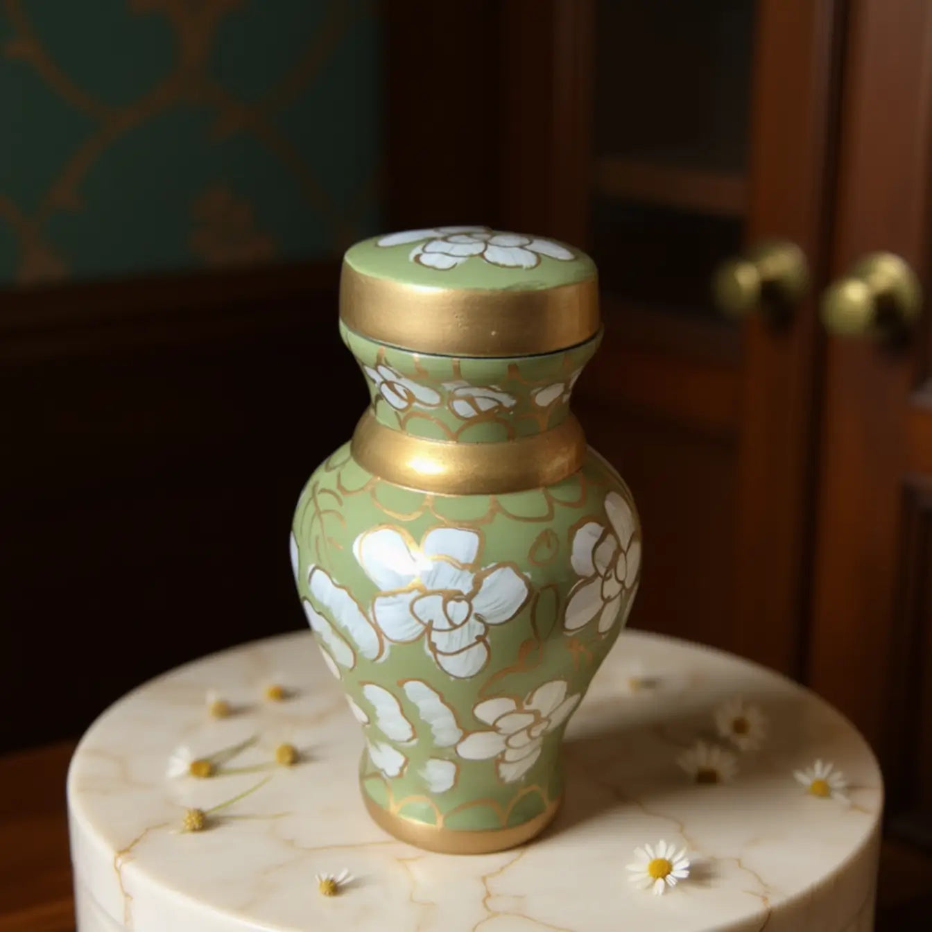 Golden Meadow Cloisonné Keepsake Urn