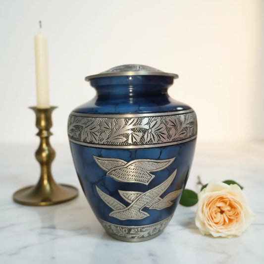 Midnight Flight Blue Urn