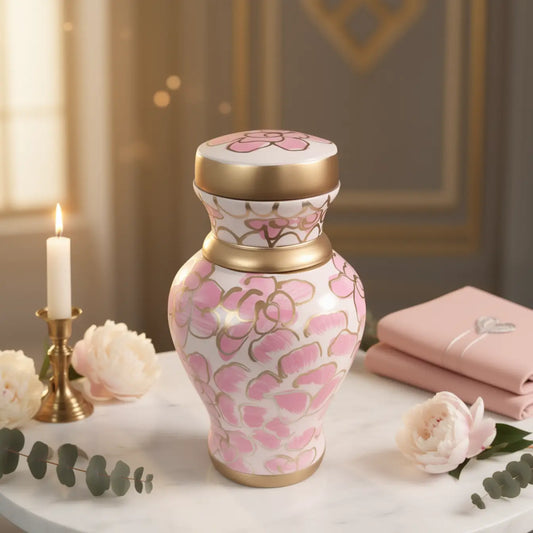 Pink Bloom Cloisonné Keepsake Urn