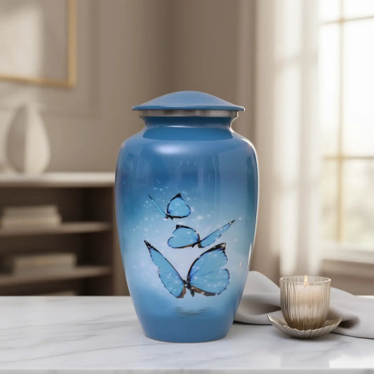 Ethereal Flight Blue Butterfly Urn