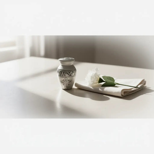 Silver Grace Cross Keepsake Urn