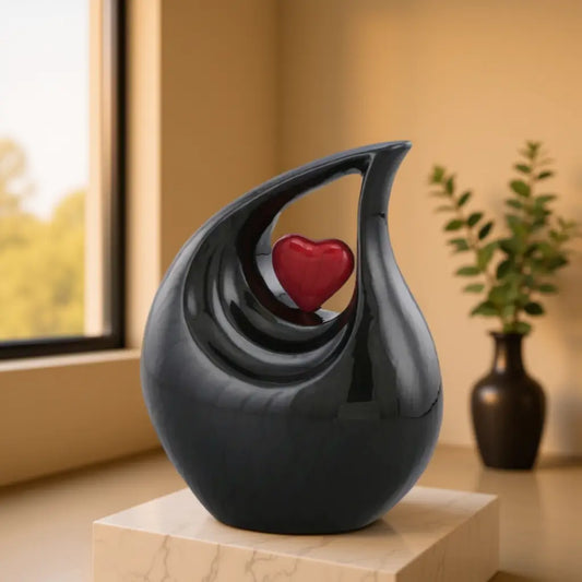Black Teardrop Urn