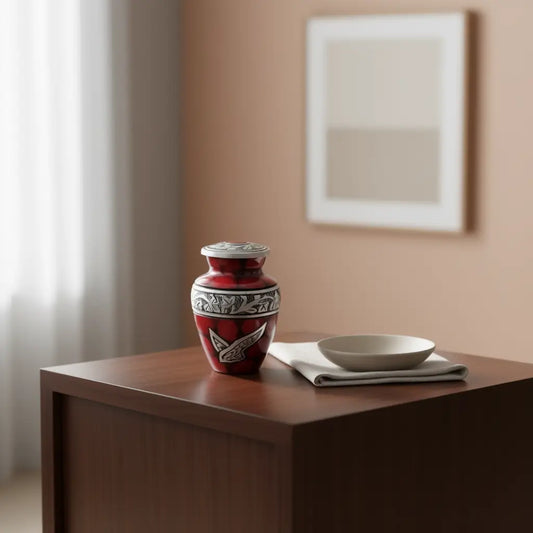 Crimson Flight Keepsake Urn