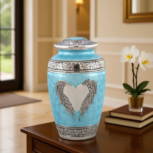 Blue Angel Wings Urn