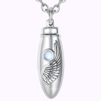 Angel Wing Capsule Necklace Sterling Silver