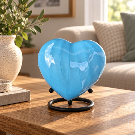 Baby Blue Heart Keepsake Urn