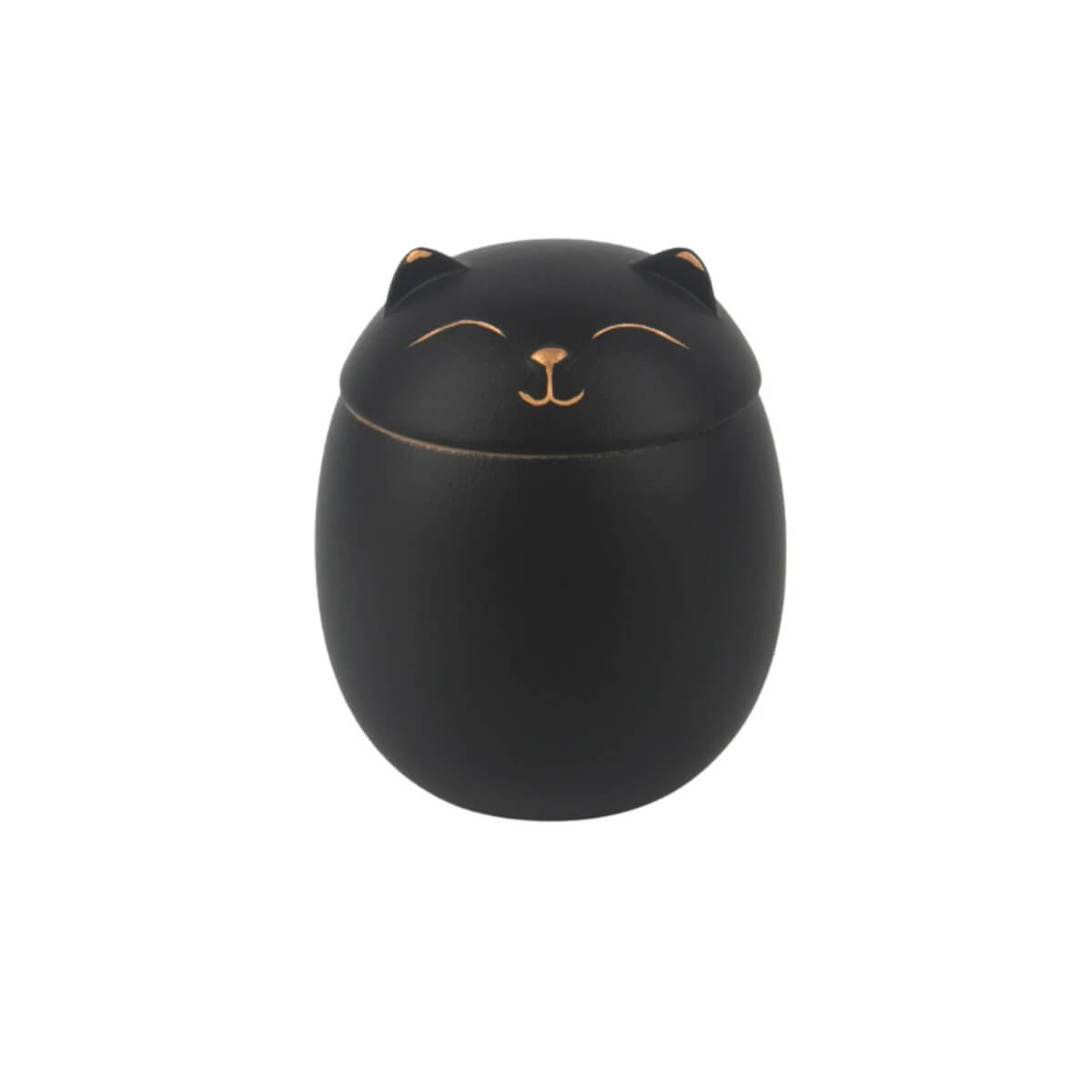 Black Ceramic Cat Urn
