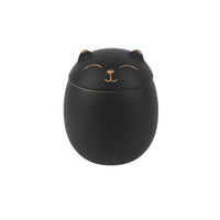 Black Ceramic Cat Urn