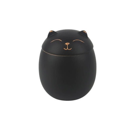 Black Ceramic Cat Urn