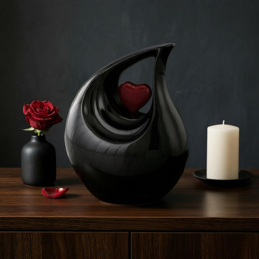 Black Teardrop Urn
