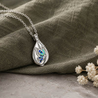 Blue Serenity Butterfly Necklace Sterling Silver