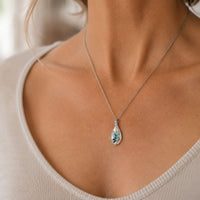 Blue Serenity Butterfly Necklace Sterling Silver