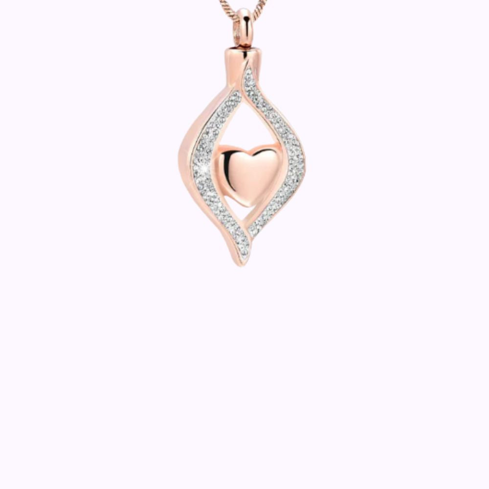 Blushing Heart Ash Necklace Stainless Steel