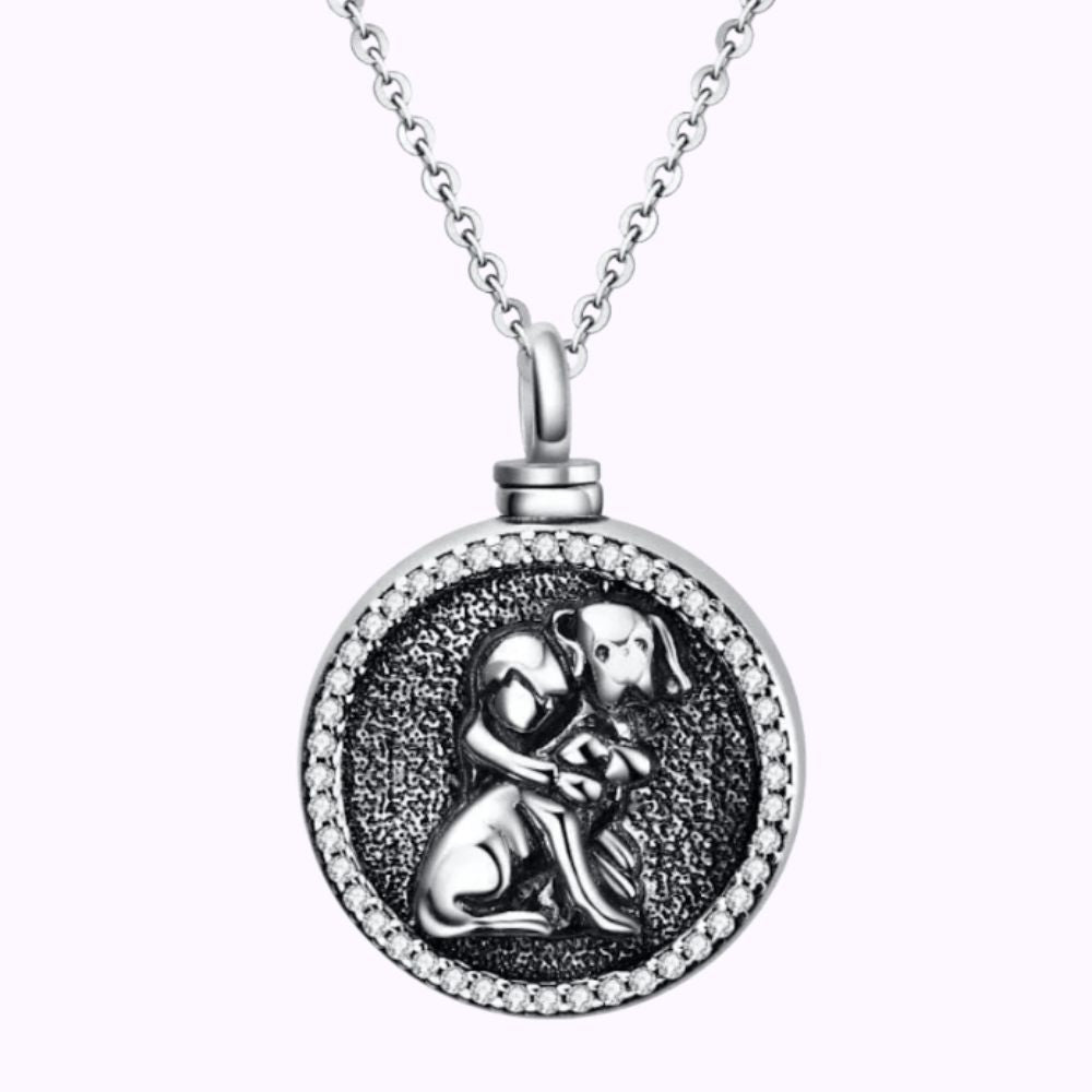 Canine Cuddles Silver Pet Ash Necklace Sterling Silver