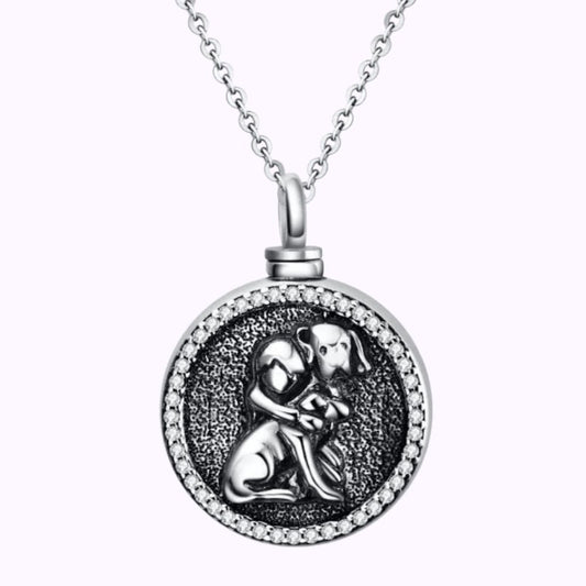 Canine Cuddles Silver Pet Ash Pendant