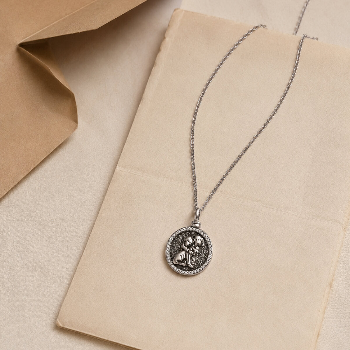 Canine Cuddles Silver Pet Ash Necklace Sterling Silver