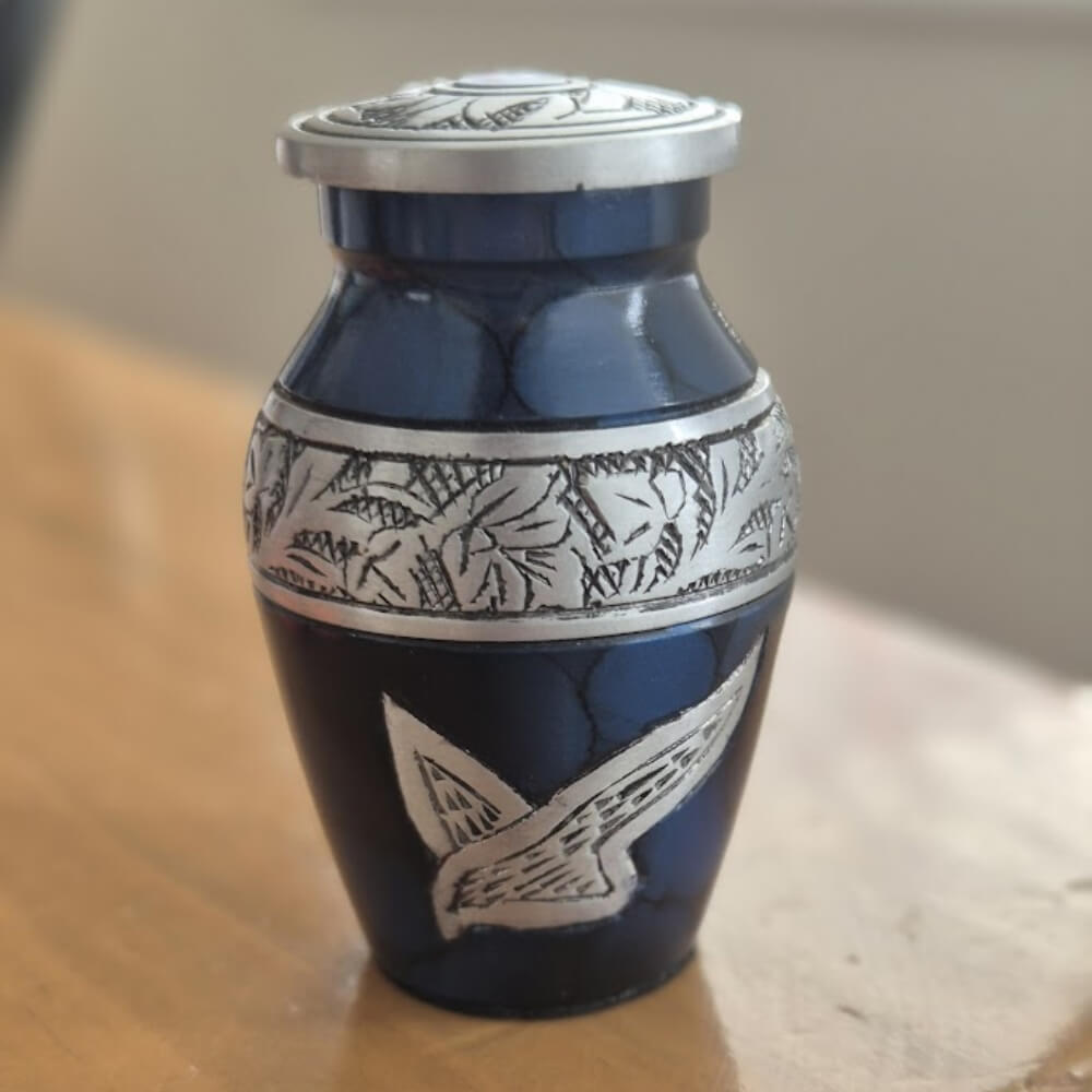 Celestial Flight Sapphire Blue Keepsake Urn
