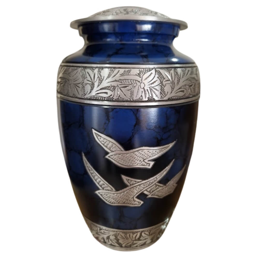 Celestial Flight Sapphire Blue Urn
