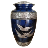 Celestial Flight Sapphire Blue Urn