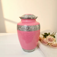 Rose Petal Silver Urn