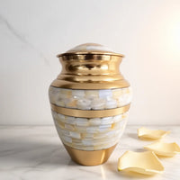 Golden Pearl Mosaic Urn