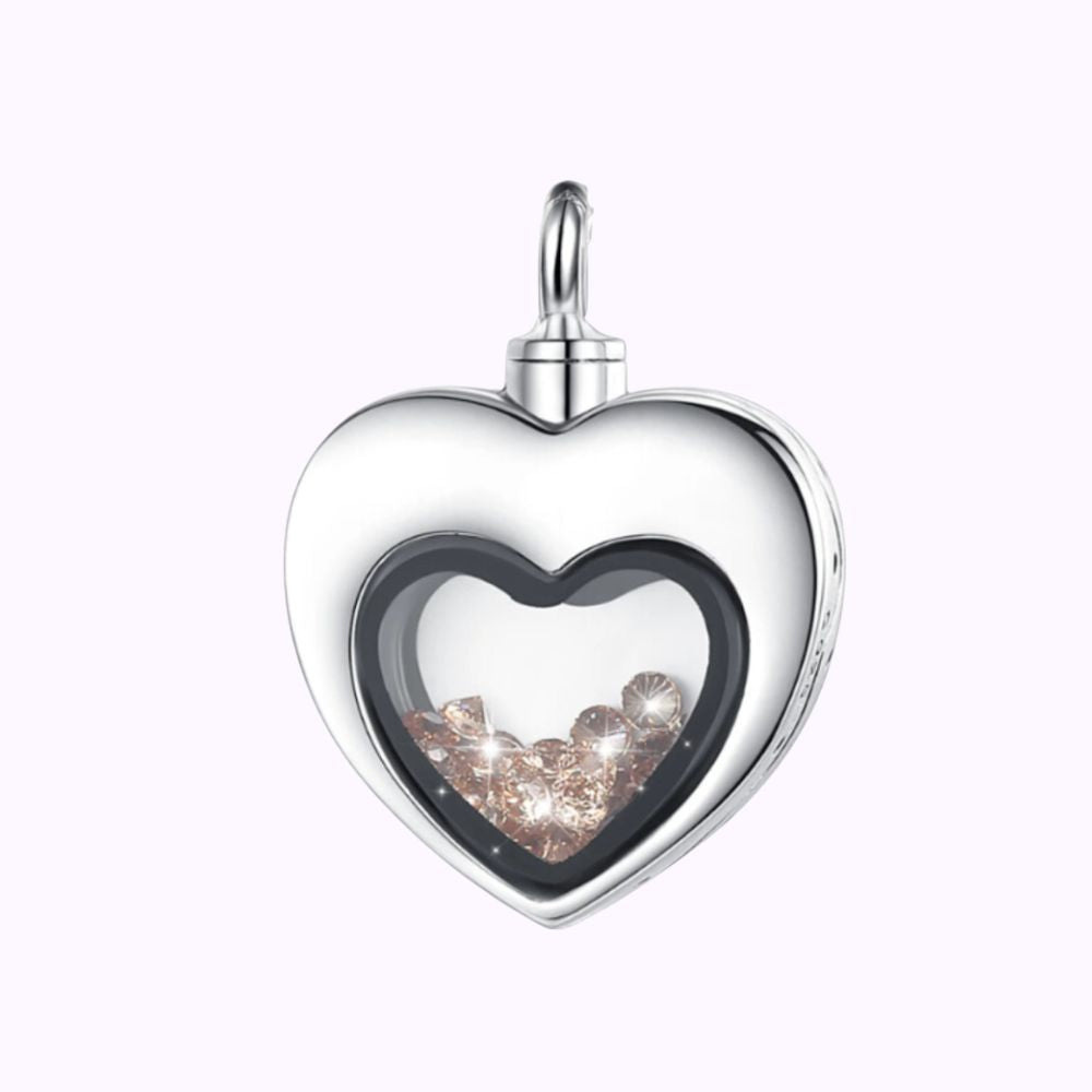 Courage Heart Memorial Necklace Sterling Silver