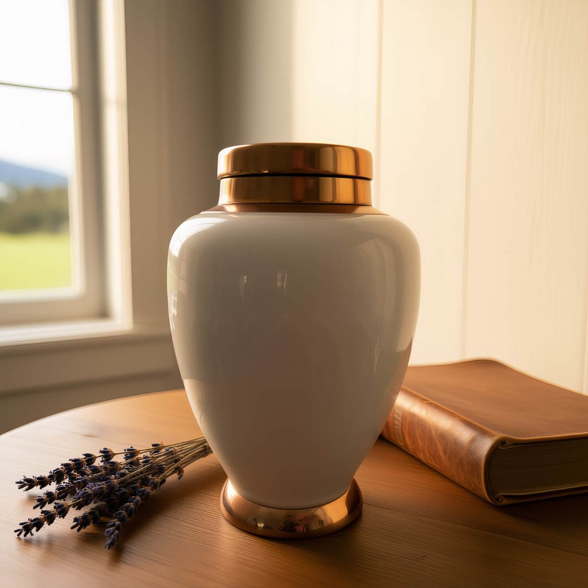 Rose Embrace White Tribute Urn