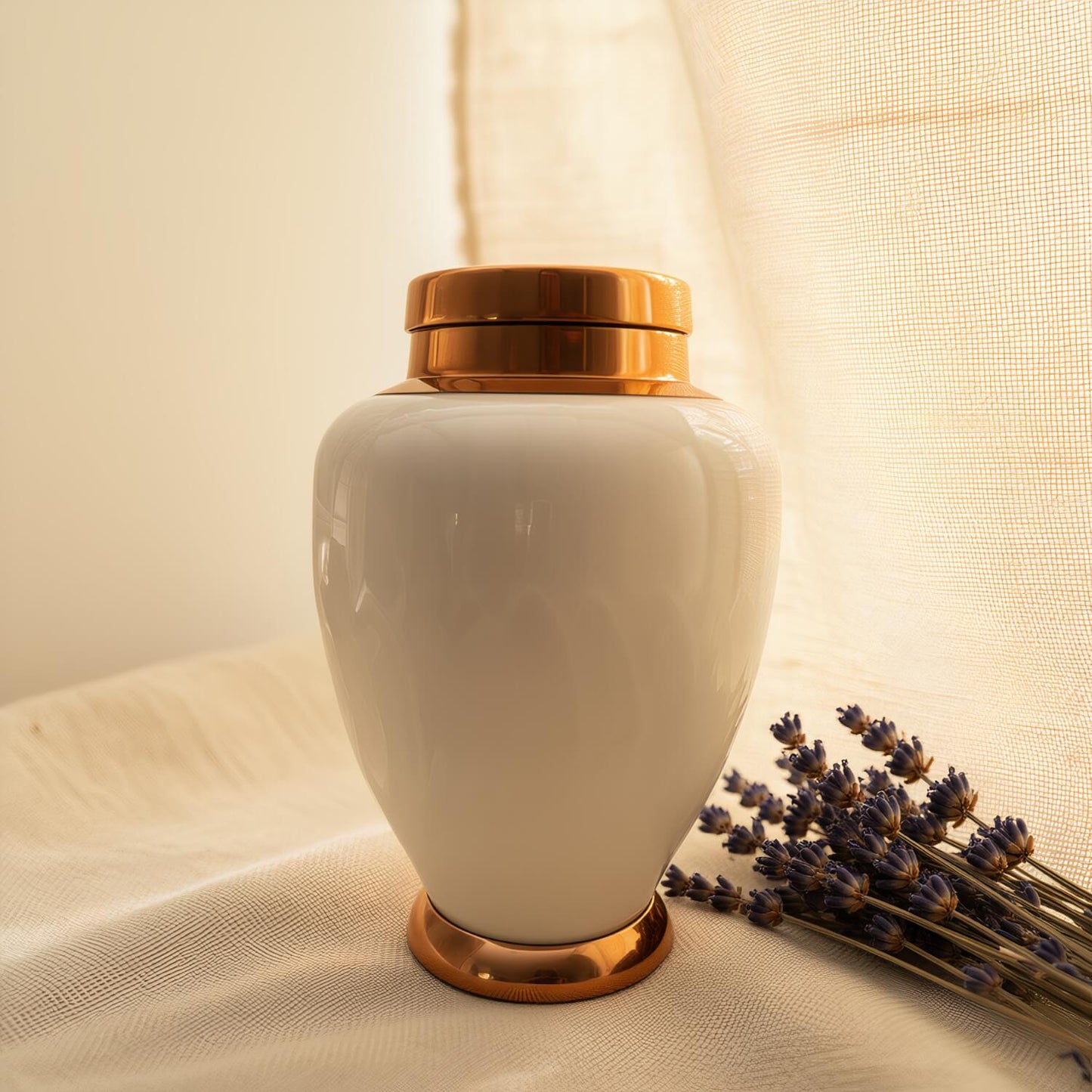 Rose Embrace White Tribute Urn