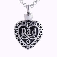 Dad Memorial Ash Necklace Stainless Steel