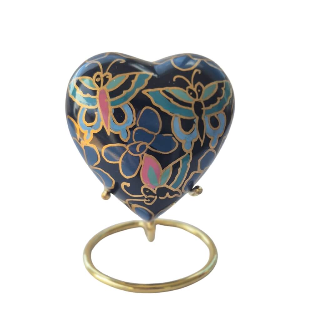 Butterfly Whispers Heart Cloisonné Keepsake Urn