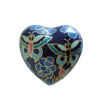 Butterfly Whispers Heart Cloisonné Keepsake Urn
