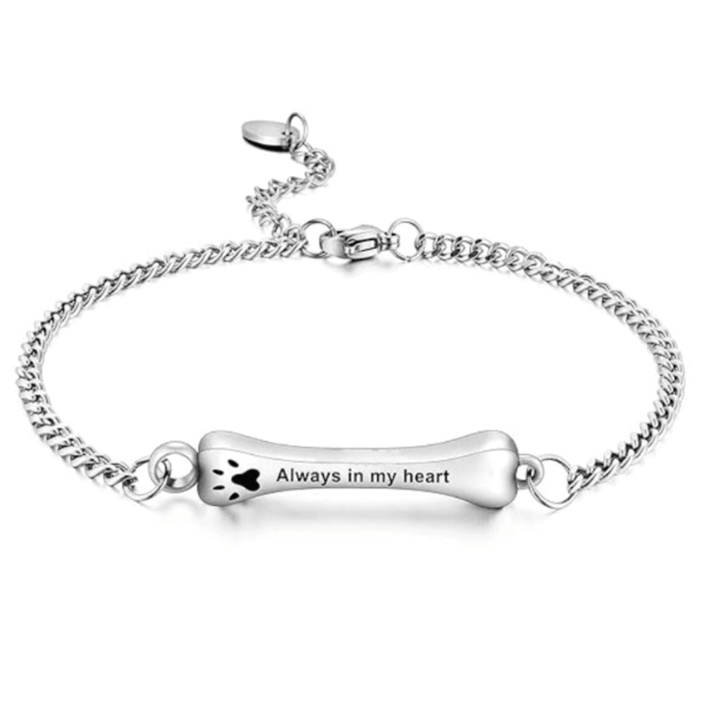 Dogs Bone Ash Bracelet Sterling Silver