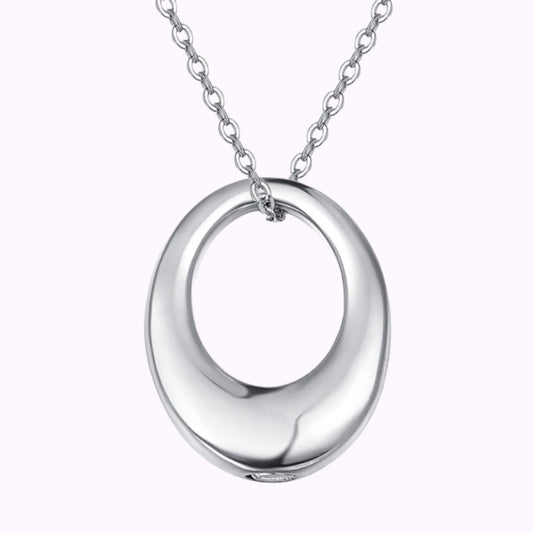 Elliptic Elegance Silver Ash Pendant