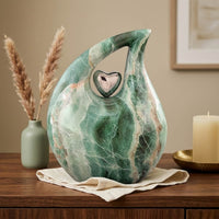 Emerald Heart Teardrop Urn
