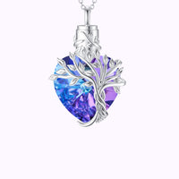 Eternal Blue Heart Locket Necklace Sterling Silver