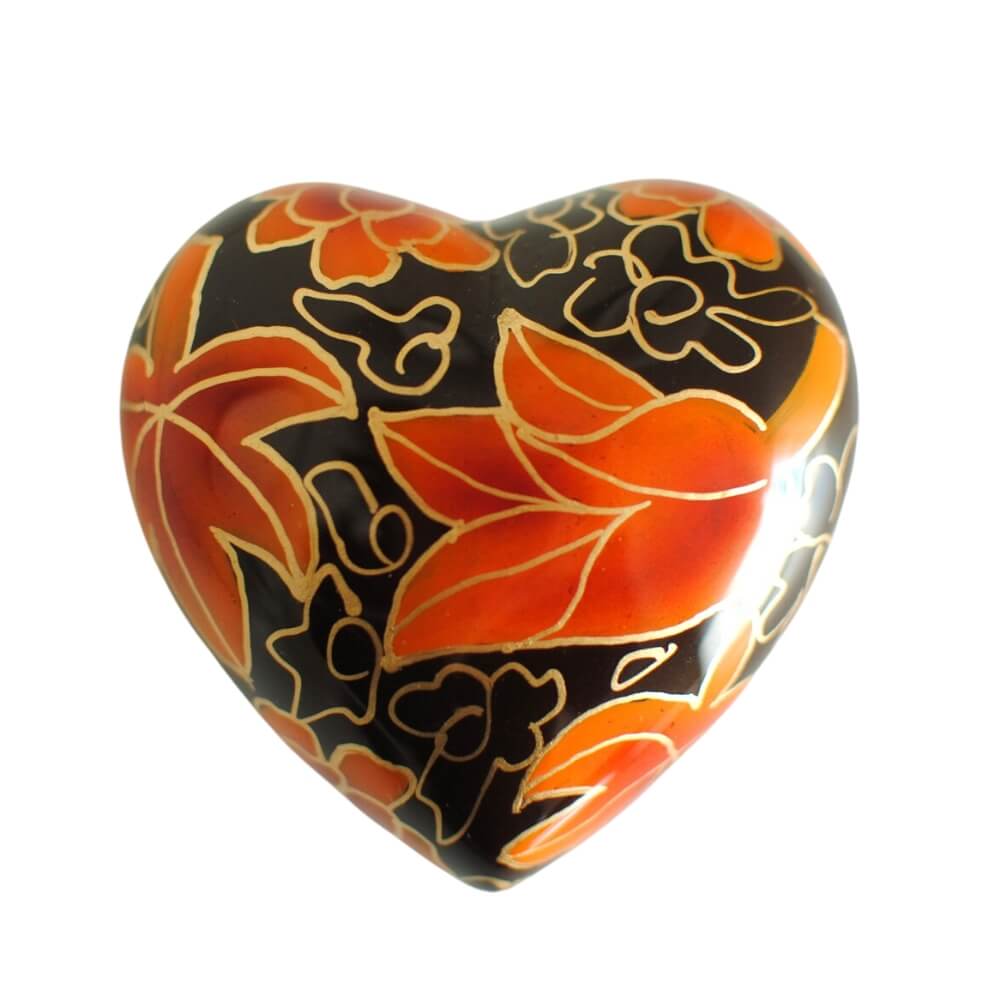 Autumn Ember Heart-Shaped Cloisonné Keepsake Urn