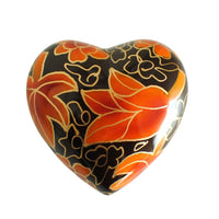 Autumn Ember Heart-Shaped Cloisonné Keepsake Urn