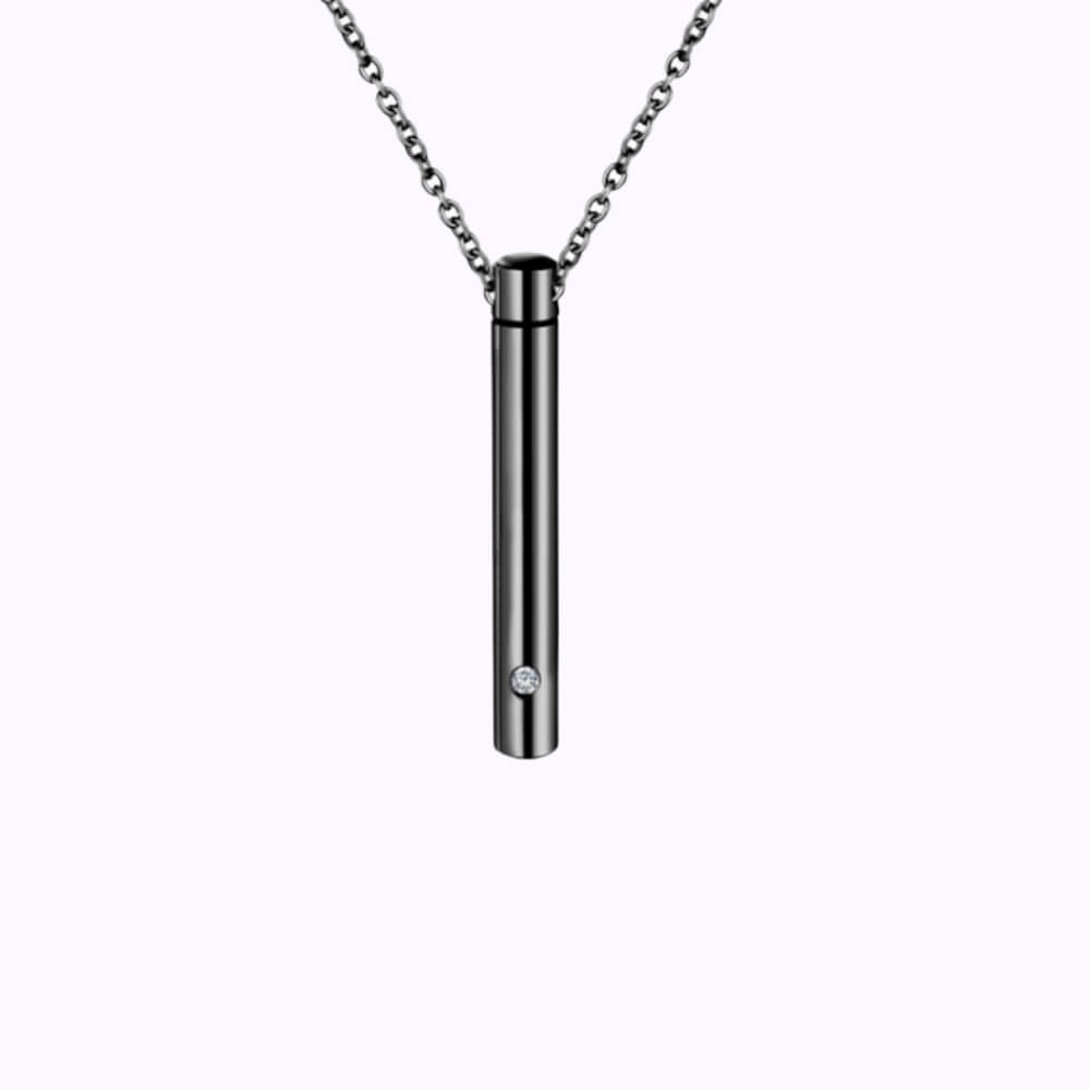 Everlasting Bond Black Cremation Necklace Stainless Steel