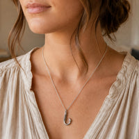 Fish Hook Memorial Necklace Stainless Steel