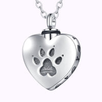 Forever In My Heart Paw Necklace Sterling Silver