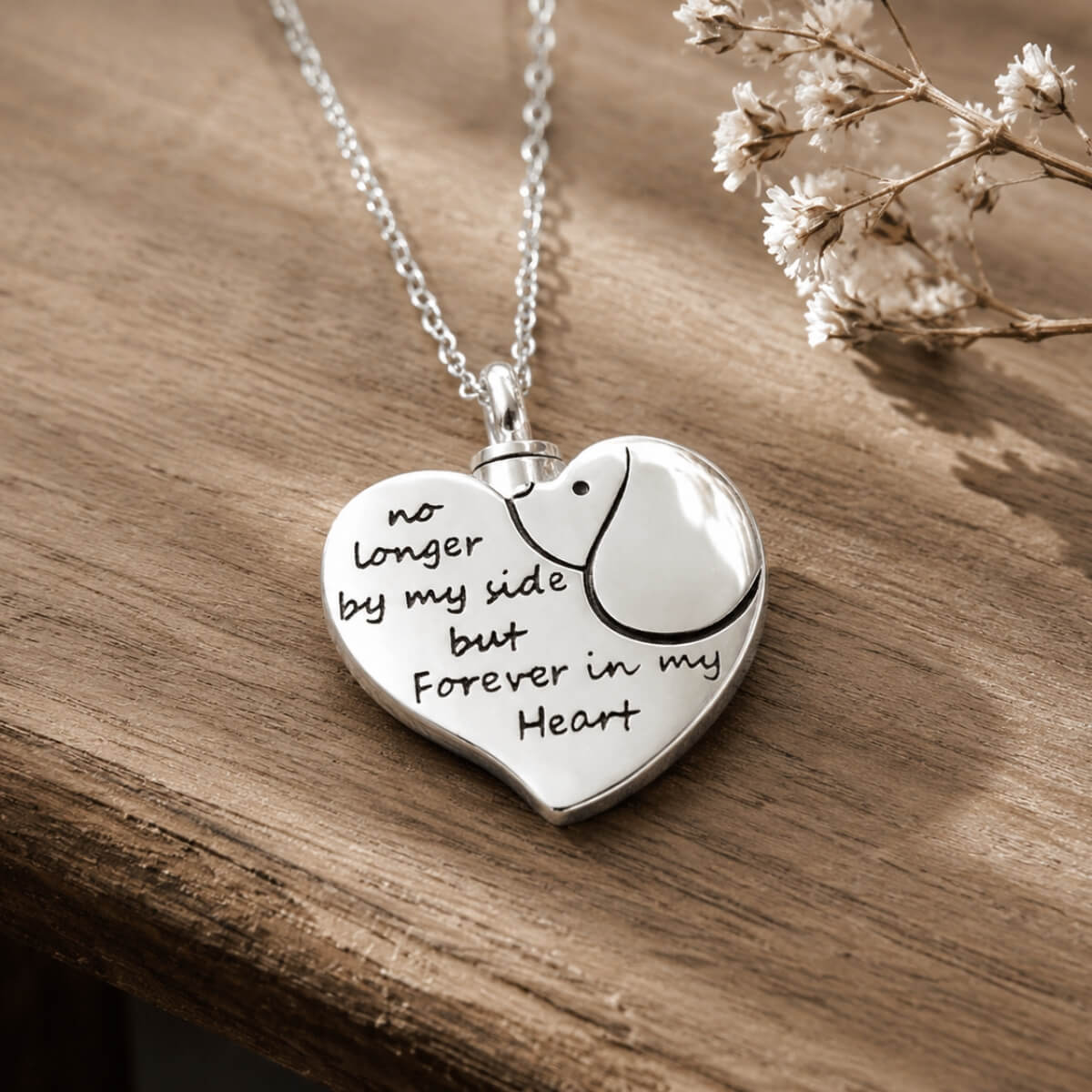 Forever In My Heart Dog Ash Necklace Sterling Silver